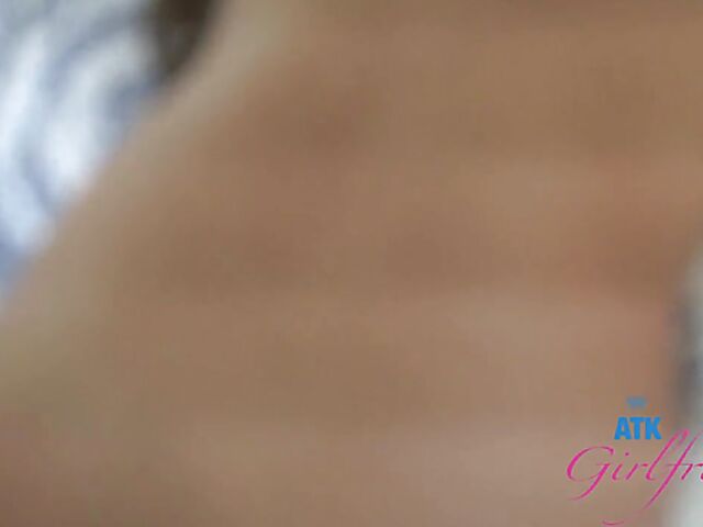 POV fucking and creampie with natural tits girlfriend Athena Anderson