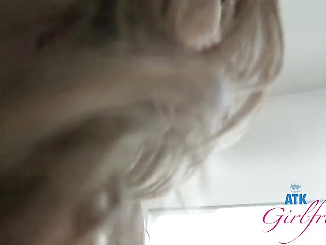 POV fucking and creampie with natural tits girlfriend Athena Anderson