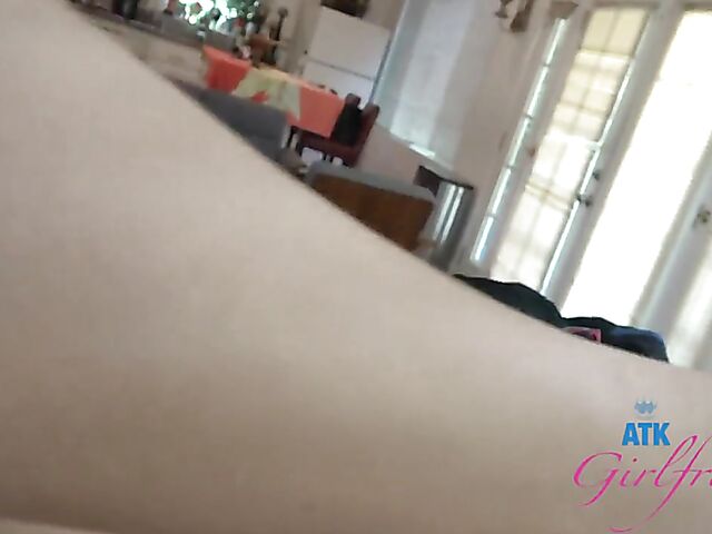 POV fucking and creampie with natural tits girlfriend Athena Anderson