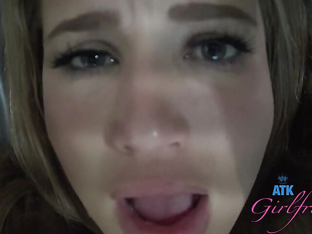 POV fucking and creampie with natural tits girlfriend Athena Anderson