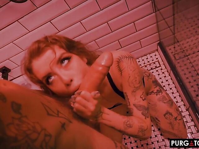 Tattooed anal with a pierced cock featuring Eden Ivy