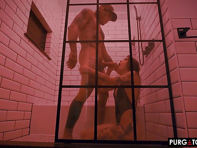 Tattooed anal with a pierced cock featuring Eden Ivy