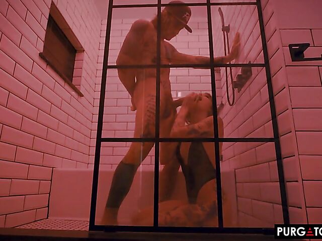 Tattooed anal with a pierced cock featuring Eden Ivy