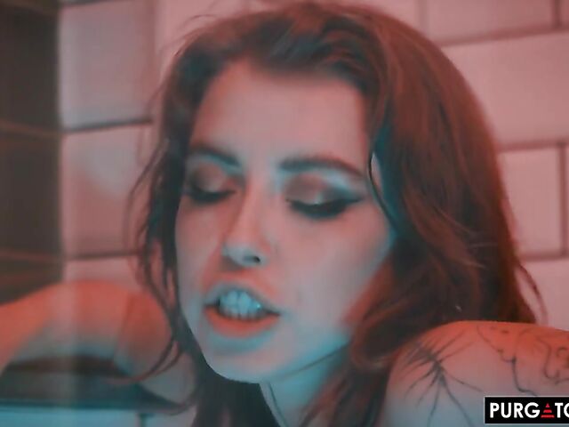 Tattooed anal with a pierced cock featuring Eden Ivy