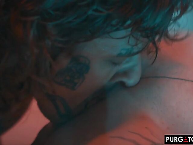 Tattooed anal with a pierced cock featuring Eden Ivy