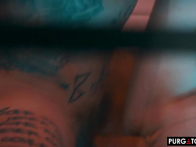 Tattooed anal with a pierced cock featuring Eden Ivy