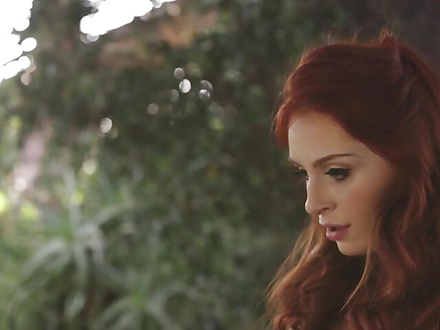 Charlotte Stokely lesbian loving in the garden with redhead Maya Kendrick