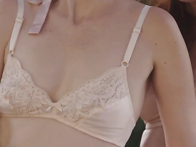 Charlotte Stokely lesbian loving in the garden with redhead Maya Kendrick