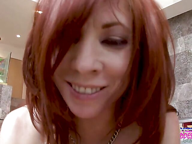 MILF redhead POV session in fishnet stockings featuring Brittany O'Connell