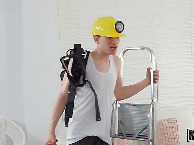 Office MILF Lily Veroni fucks a lucky young handyman