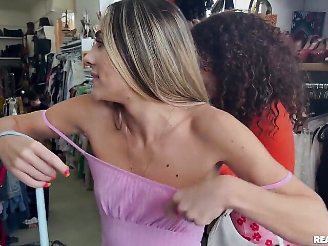 Public shop FFM threesome with Mackenzie Mace and Willow Ryder