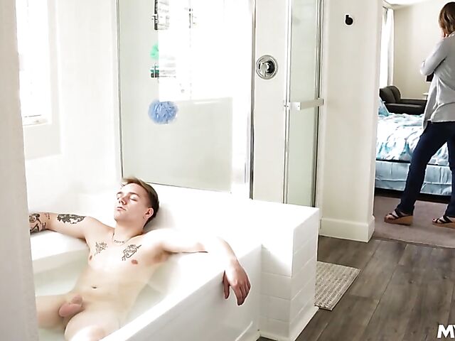 Horny mom Ophelia Kaan can't wait to fuck her stepson