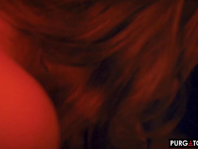 Bathroom threesome anal in the dark with inked Eden Ivy