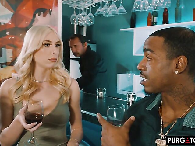 Interracial foursome with sexy blondes Jazlyn Ray and Kay Lovely