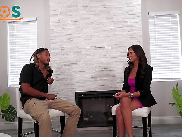 She wants him to cum on her sexy fake boobs