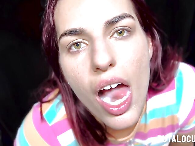 Latina gloryhole swallow with pink-haired cubana RosieCage