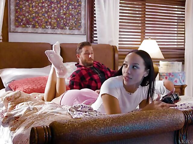 Alexis Tae - Young ebony anal with a white guy instead of playing games