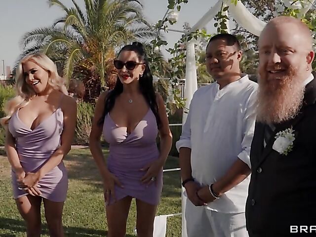 Pre-wedding interracial FFM 3some with Rita Daniels and Avery Jane