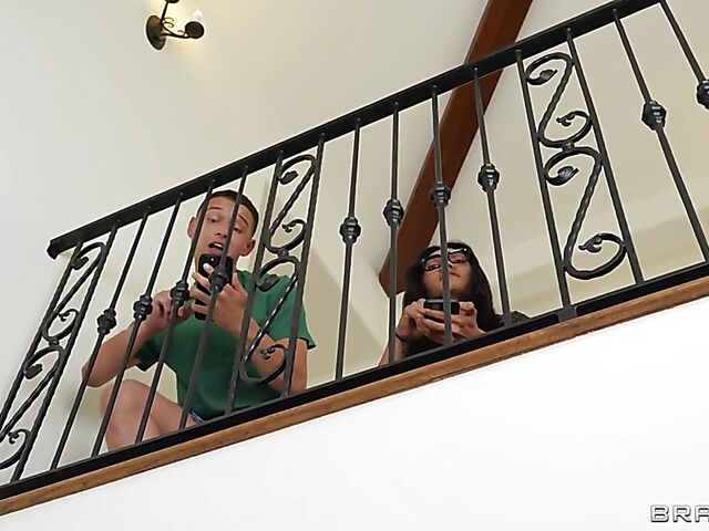 Natasha Nice & Bunny Madison - Busty FFM 3some with stepmom's hot friend