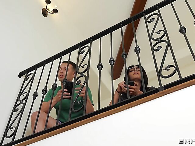 Natasha Nice & Bunny Madison - Busty FFM 3some with stepmom's hot friend