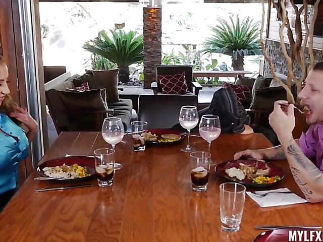 Richelle Ryan - Big tits MILF threesome for her enjoyment