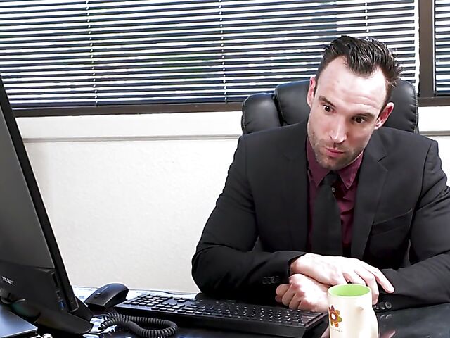 Anal office slut April Olsen gets fucked in the ass