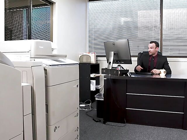 Anal office slut April Olsen gets fucked in the ass