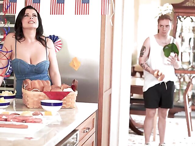 Nadia White - Mom threesome with boys on the 4th of July