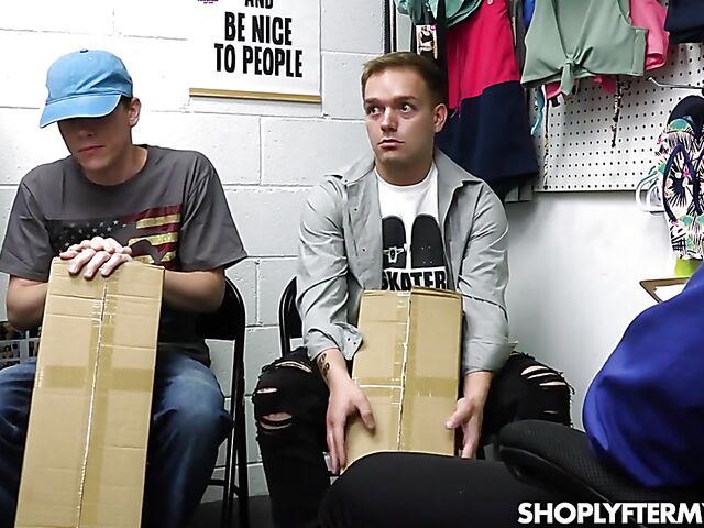 Big tits mom Dee Williams fucks the loss prevention officer to help her stepson and his friend