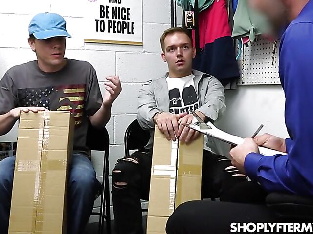 Big tits mom Dee Williams fucks the loss prevention officer to help her stepson and his friend