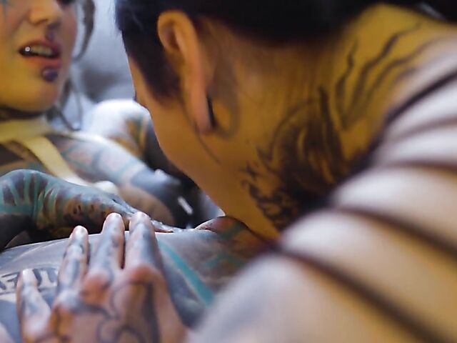 Lesbian tattoo madness and strap on anal with Anuskatzz and Nux Vomica