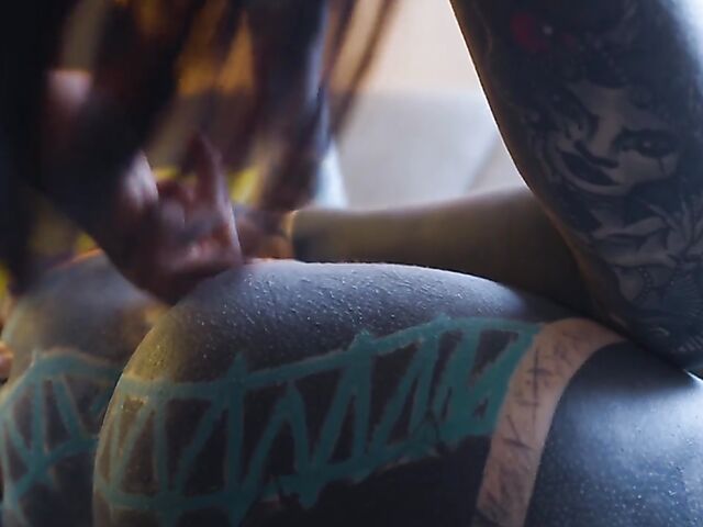 Lesbian tattoo madness and strap on anal with Anuskatzz and Nux Vomica