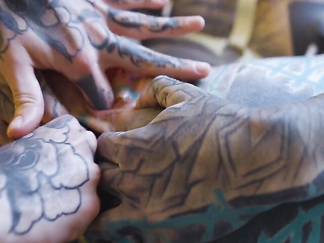 Lesbian tattoo madness and strap on anal with Anuskatzz and Nux Vomica