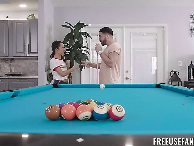 Free use pool table fuck with petite girl Freya Von Doom