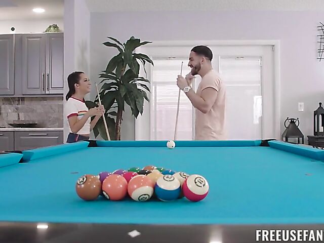 Free use pool table fuck with petite girl Freya Von Doom
