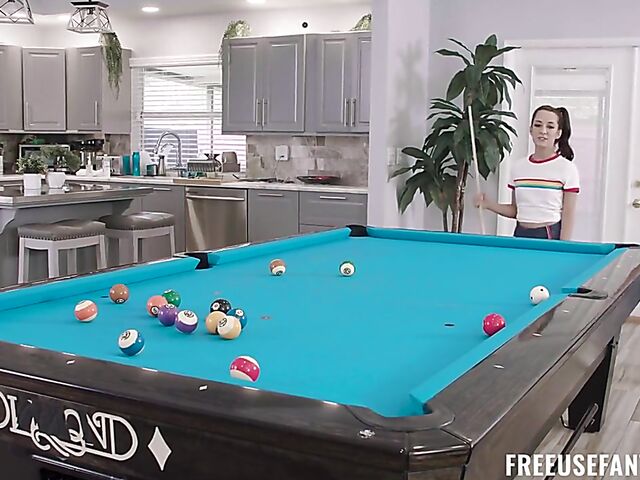 Free use pool table fuck with petite girl Freya Von Doom