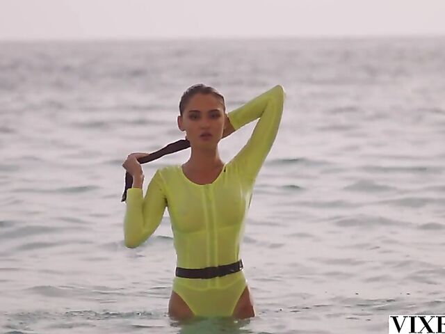 Beach sex on vacation with beautiful surfer Sonya Blaze