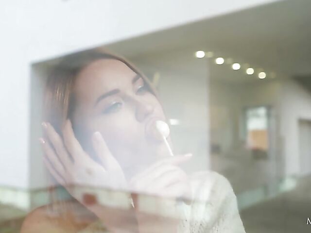 Erotic solo masturbation by the window on a rainy day with Erika Eden