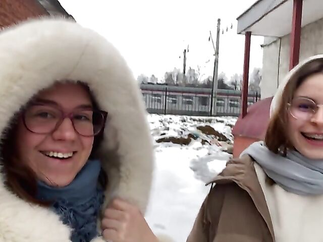 Lesbian girlfriends with toys Anca and Daniela learn to pole dance