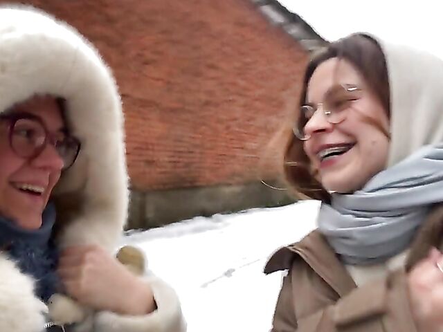 Lesbian girlfriends with toys Anca and Daniela learn to pole dance