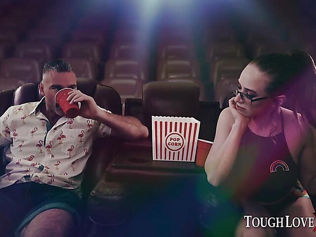 Hard cinema fuck with four-eyed Jacky Hoff