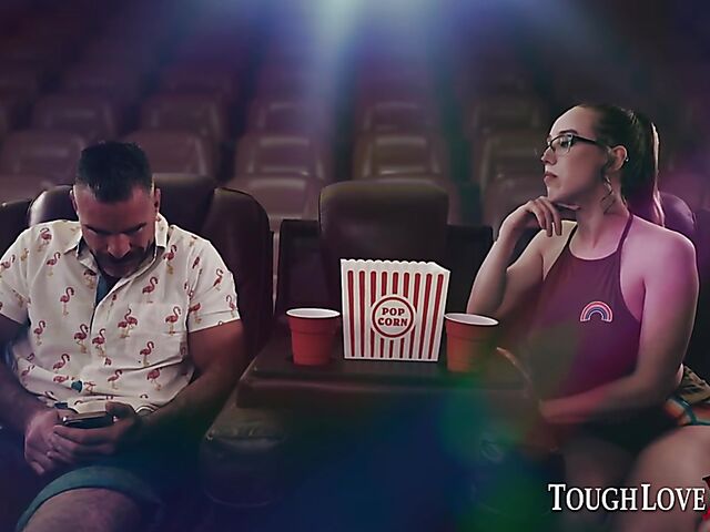 Hard cinema fuck with four-eyed Jacky Hoff