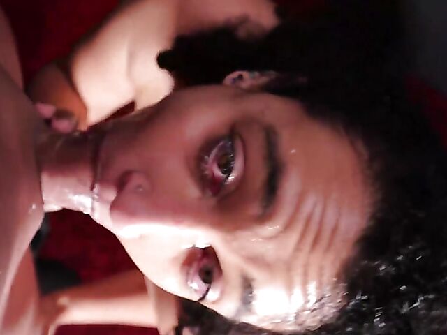 Busty blowbang slut Emori Pleezer loves cum on tongue and cum on face