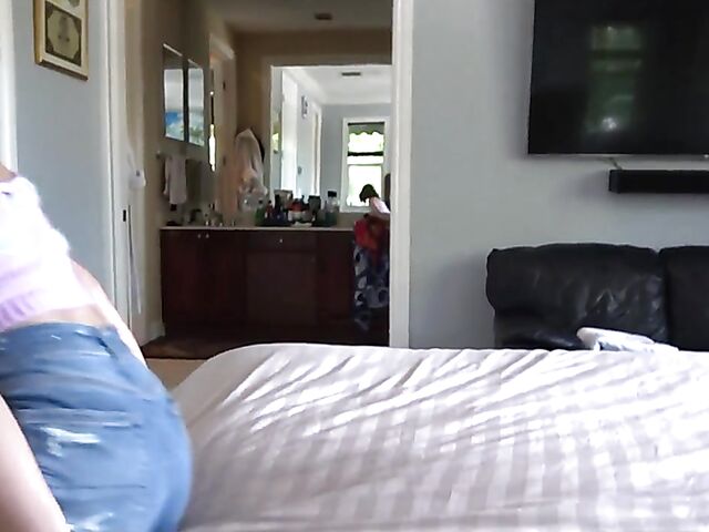 Two teens POV in the bedroom with Leana Lovings and Bella Forbes