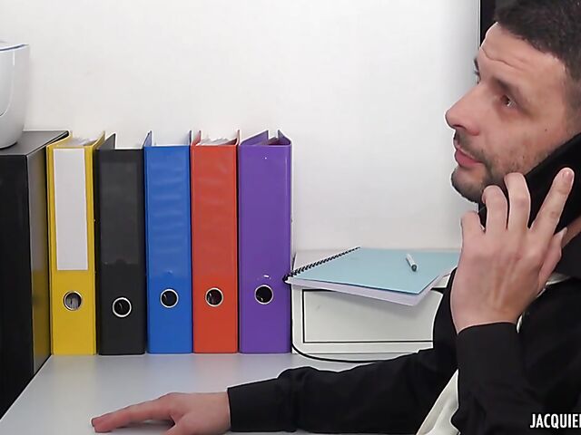 Redheaded anal office slut with glasses Anais Latour gets assfucked