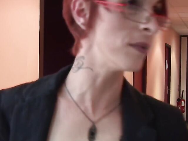 Katy Morlait - Short hair redhead mature anal with a horny guy