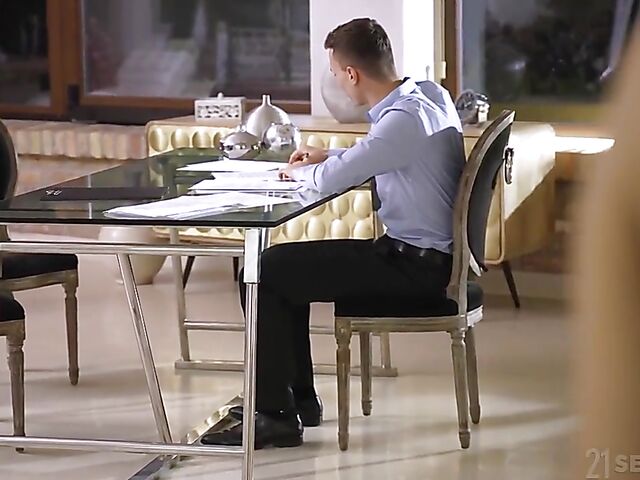 Veronica Leal - Slim redhead with glasses anal temptation