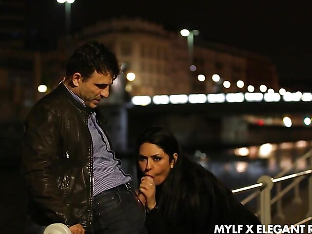 Mariska X - MILF MMF interracial threesome after public blowjob