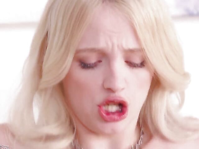 Sex in boots with young skinny blonde Kate Bloom