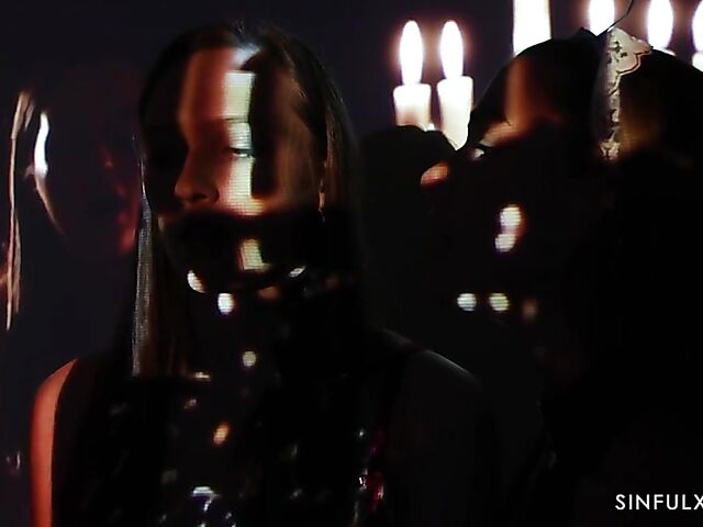 Candlelight and red lingerie erotic sex session with Alexis Crystal